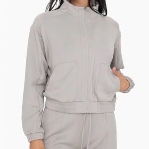 MONO B Mock Neck Active Full Zip Jacket